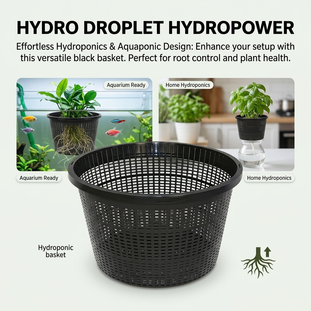 Aquarium Plant Nursery - 8.5 Inch Round Hydroponic Flower Pot