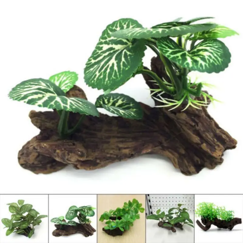 Plastic Artificial Turtle Tree - огляд і ціна Planted Aquarium With Driftwood