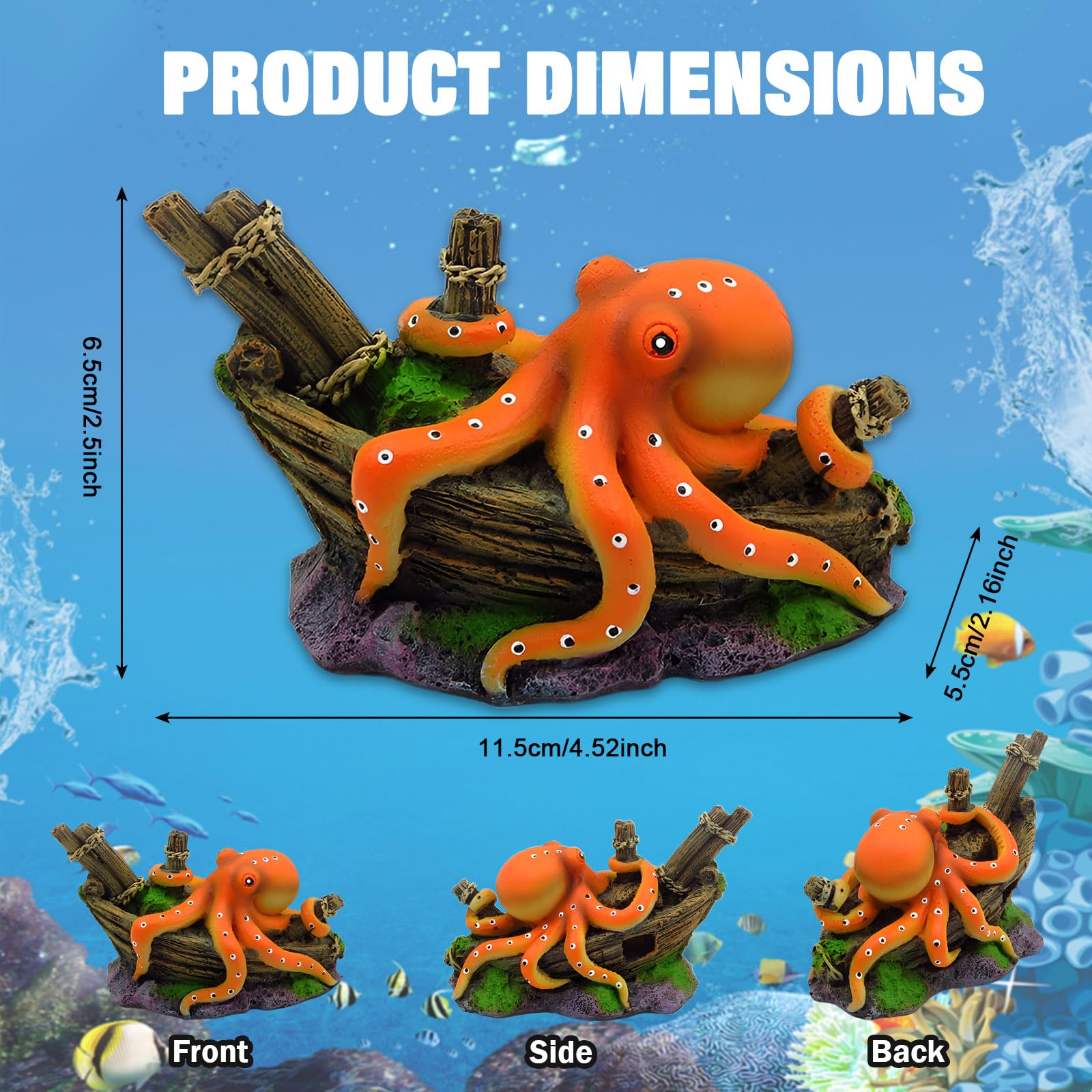 Resin Octopus Statue Ornaments - огляд і ціна Aquarium Sand White
