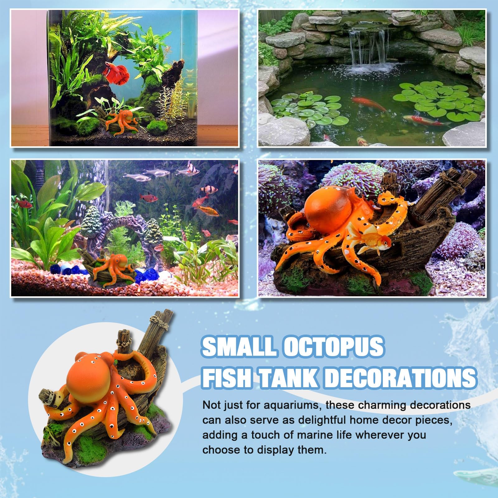 Resin Octopus Statue Ornaments - огляд і ціна Aquarium Sand White