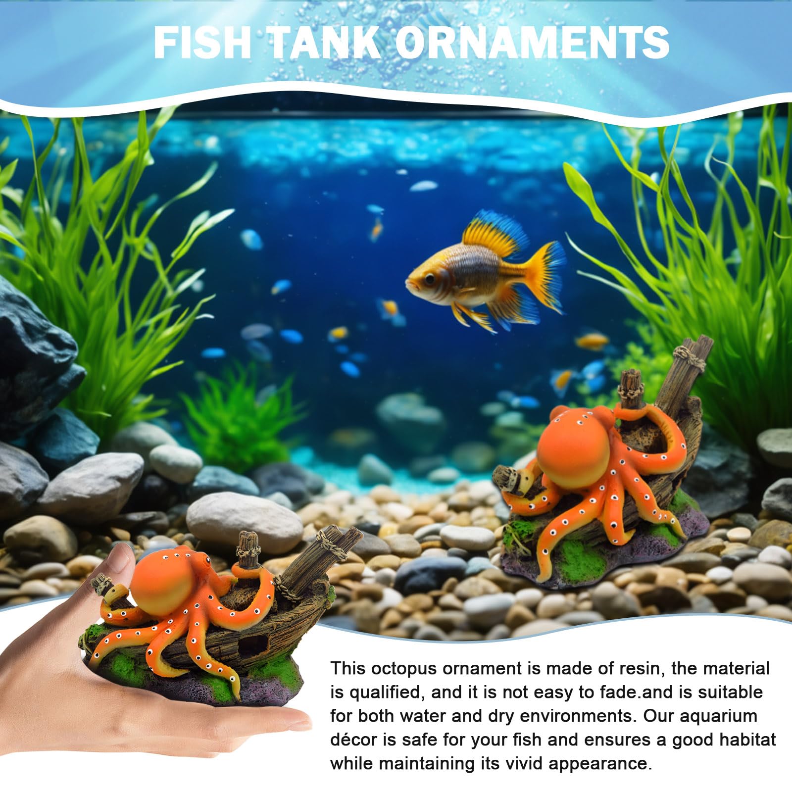 Resin Octopus Statue Ornaments - огляд і ціна Aquarium Sand White