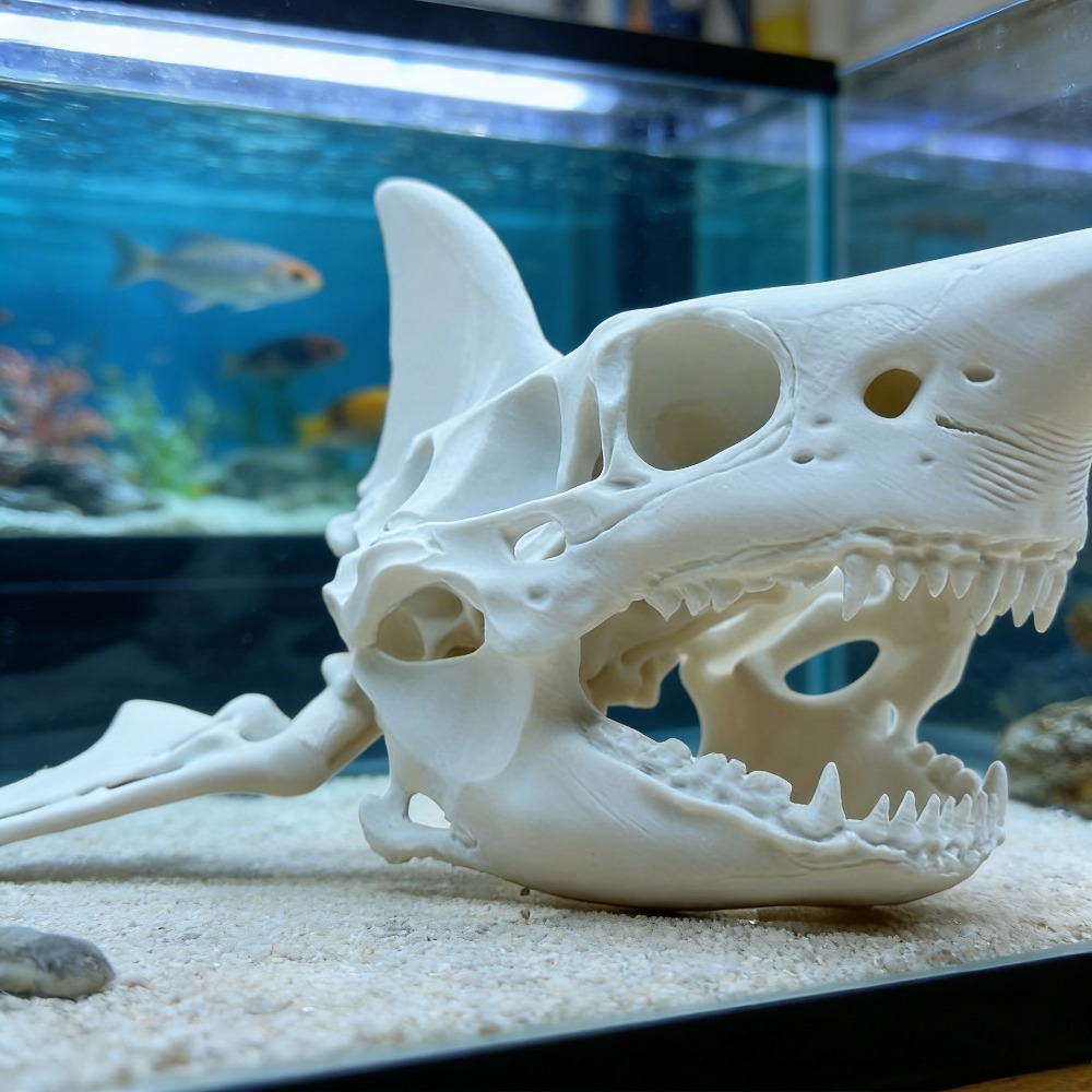 3D Printing Shark Skull Skelet - огляд і ціна Aquarium Sand White