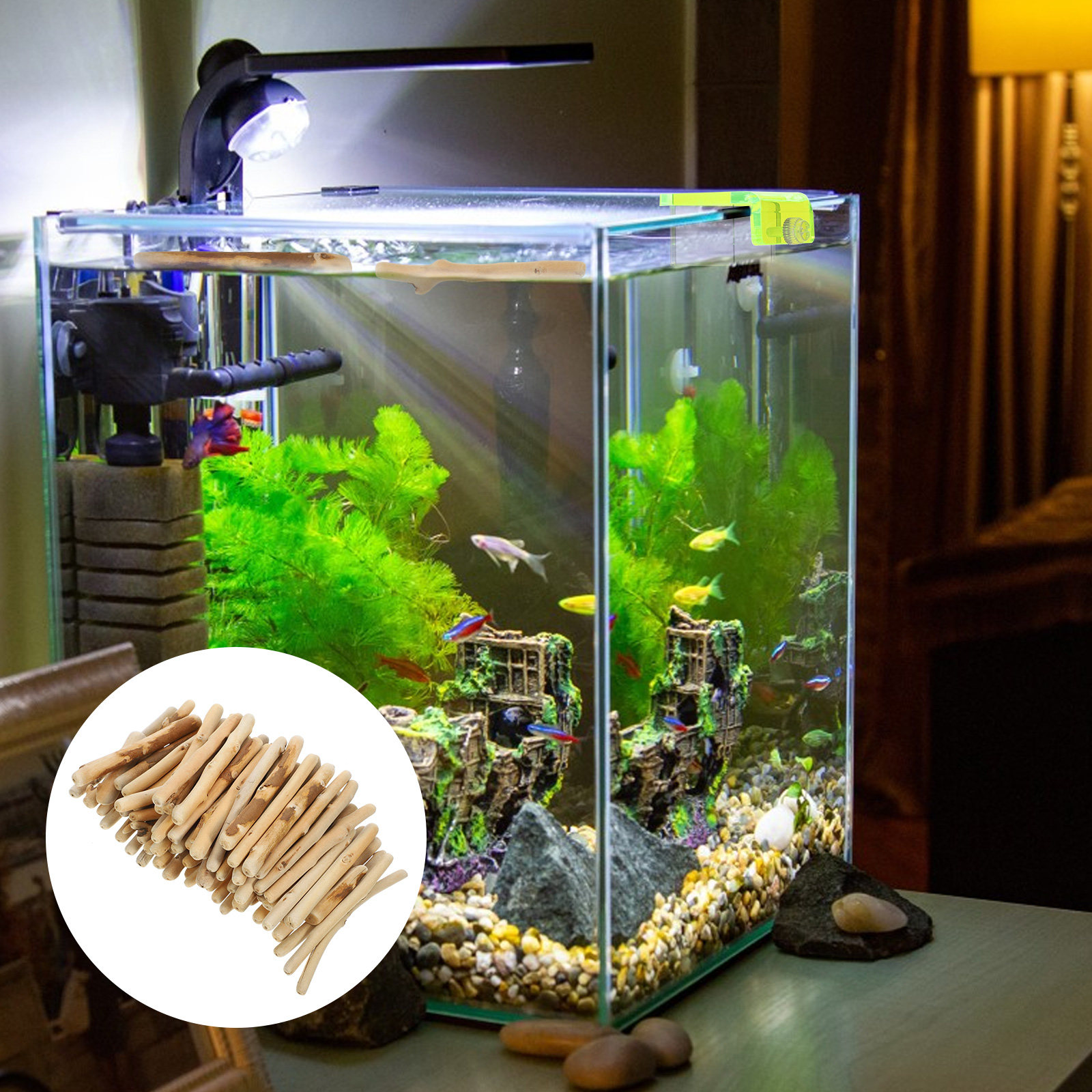 1Set Natural Driftwood Decorat - огляд і ціна Planted Aquarium With Driftwood
