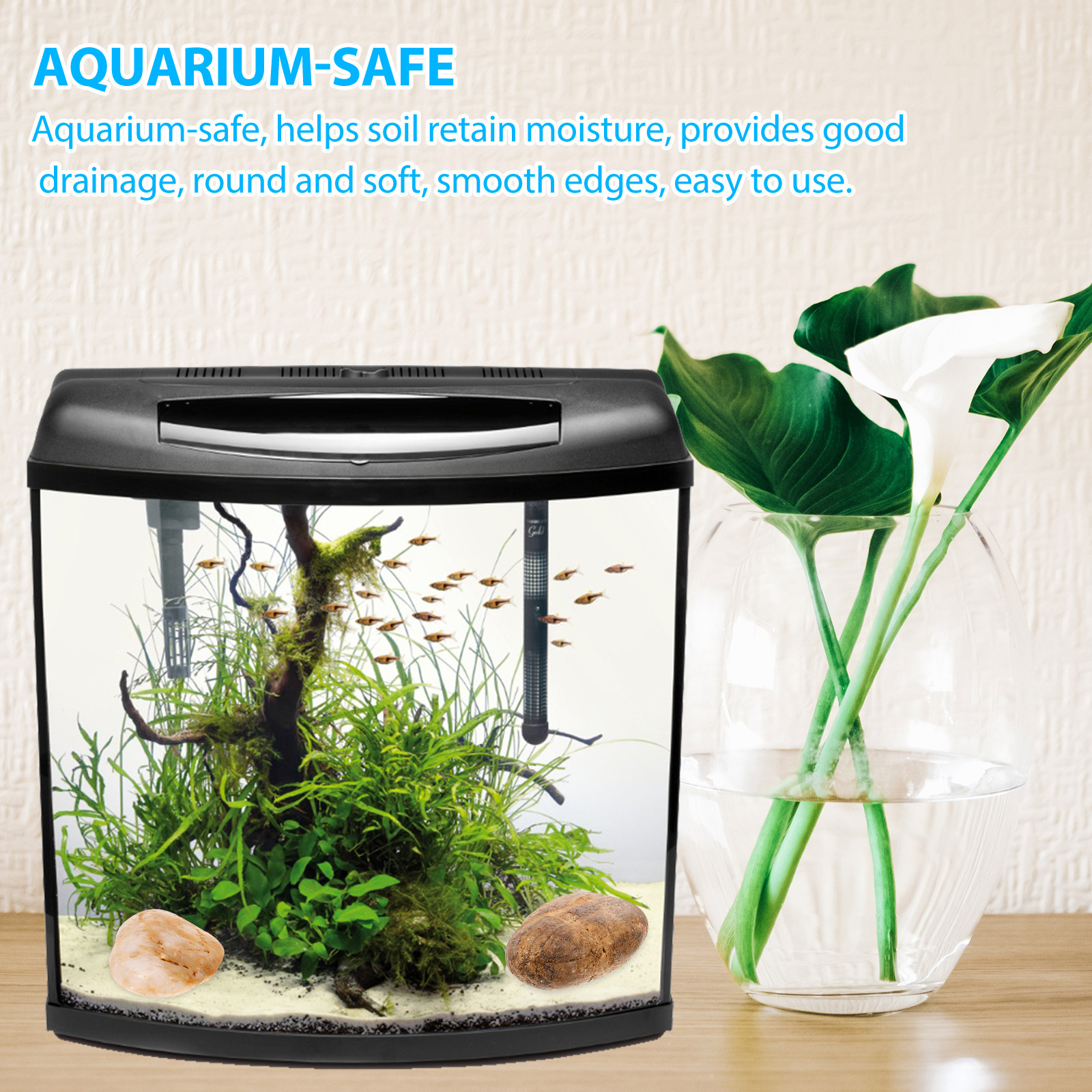 1Set Aquarium Pebbles Natural  - огляд і ціна Aquarium Planted Tank