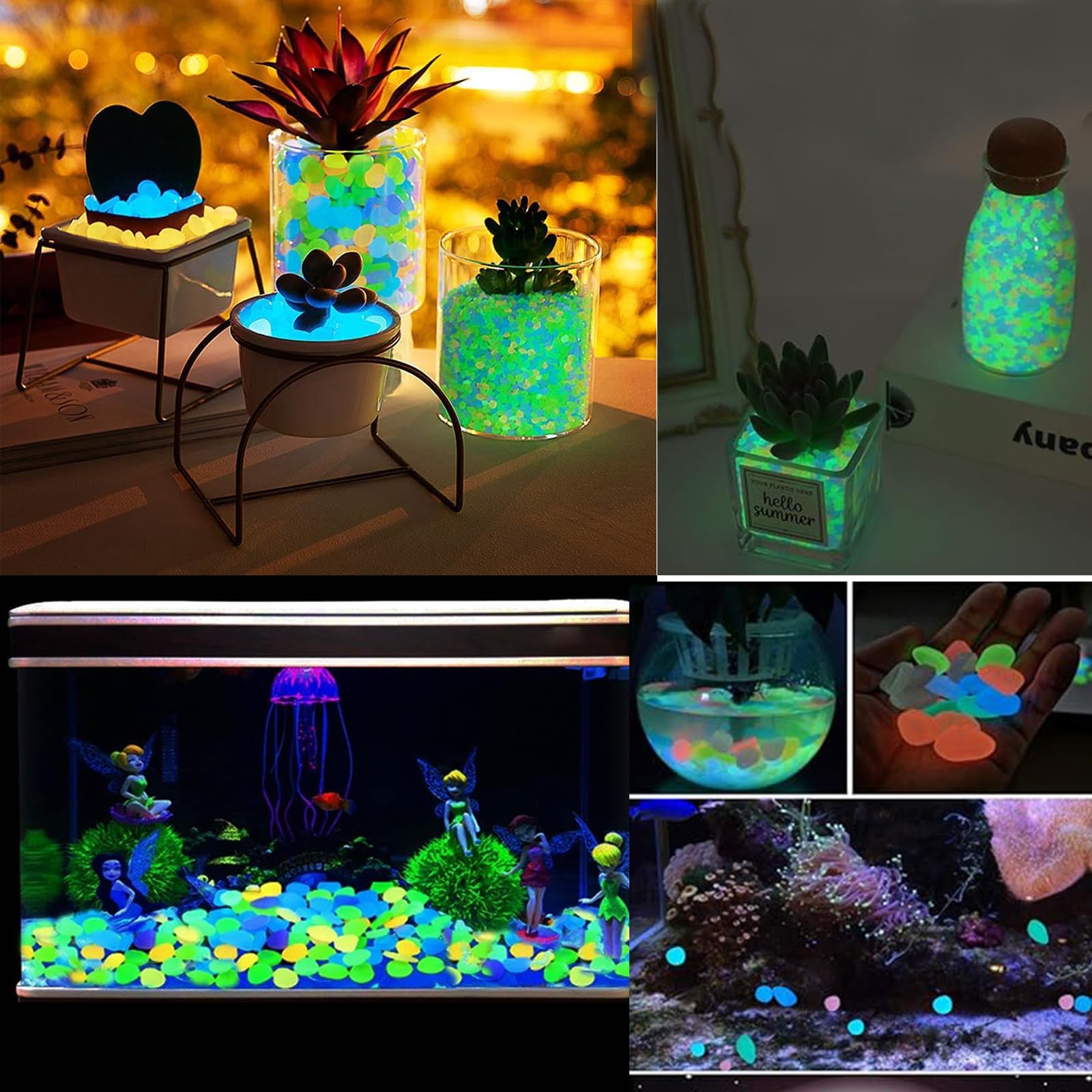 100pcs Glow In The Dark Pebble - огляд і ціна Planted Aquarium Hours